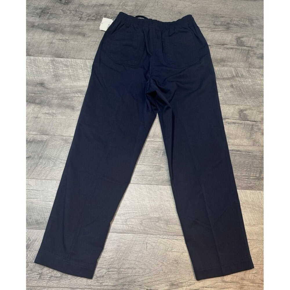 Parisian Works Pants Womens 4 Petite Blue Ankle Elastic Waist Pockets Casual NEW - Picture 2 of 7